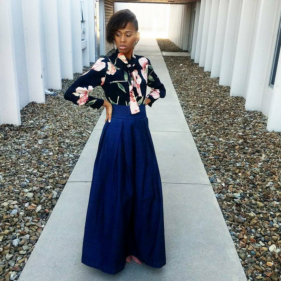 Box pleat maxi top skirt